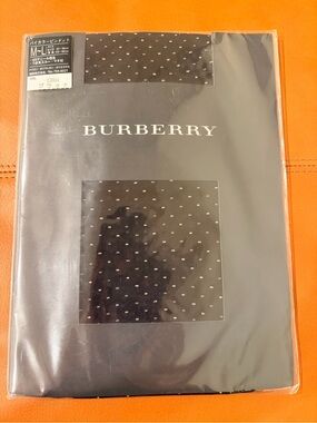 Burberry Black Tights with white and grey bows